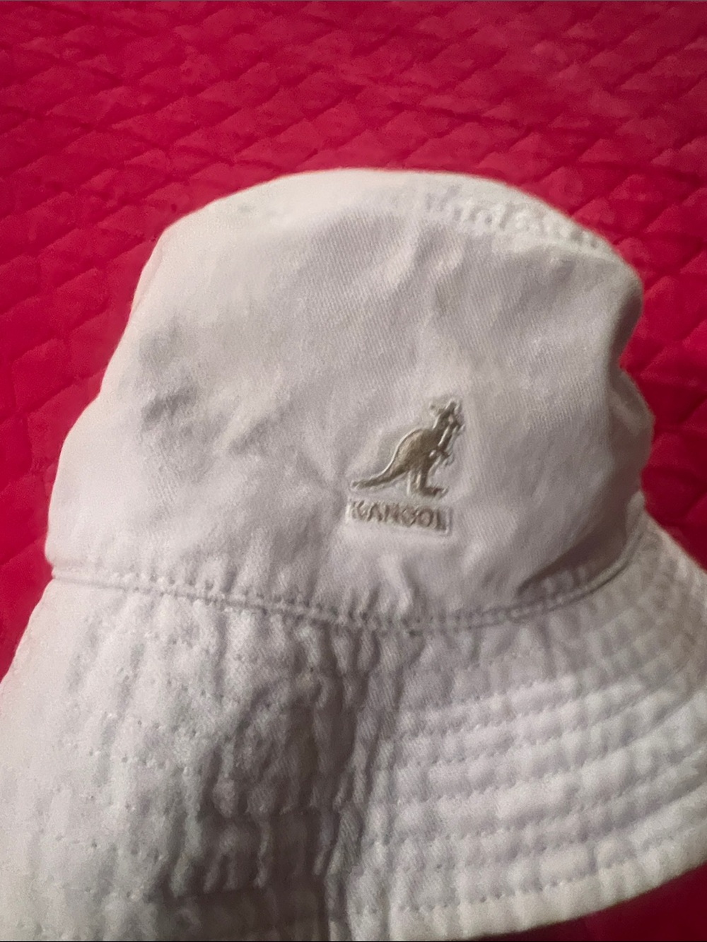 Kangol Cream/White Bucket Hat with Kangaroo Logo Unisex